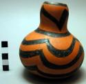 Small gourd with painted black zigzag stripes ("kachuma akato")