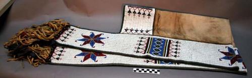 Buffalo skin saddle blanket with beadwork