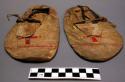 Pair of Plains moccasins, possibly Sioux. Hard soles w/ leather uppers