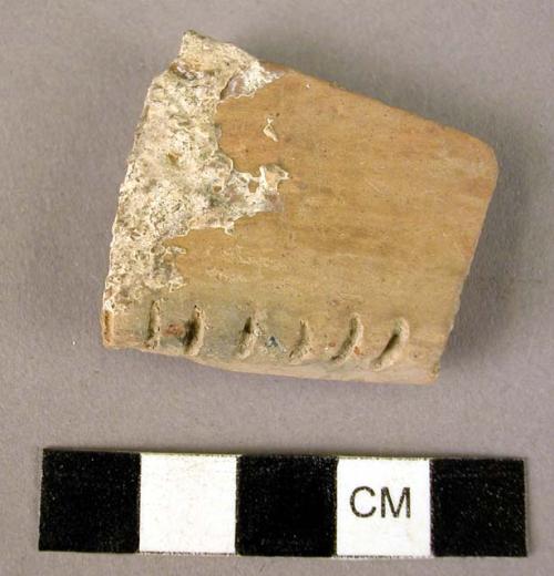 Rim sherd of pottery mug