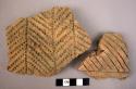 2 potsherds-comb-marked. "Late Volosovo" (a western branch of one east Russian-M