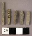 Rock splinters, chiefly quartz-schist showing little or no wear - unused drills?