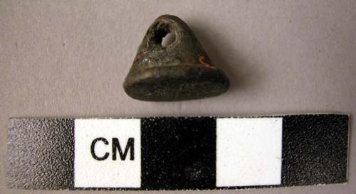 Small stone inscribed seal - pierced for stringing