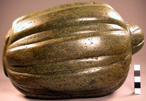 Large greenstone effigy of a pumpkin