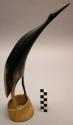 Egret of buffalo horn, 35 cm h.