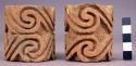 Ceramic roller stamps with swirl designs