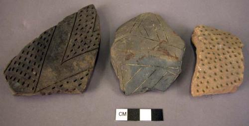 15 potsherds -  incised ornament ware