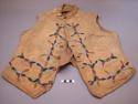 Beaded buckskin vest, partially lined w/ cloth. Back of vest is cloth