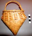 Heart-shaped basket of cane
