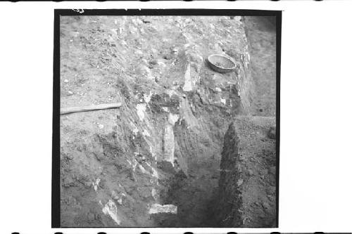 Southwest corner of Mound 2 showing foundation slabs