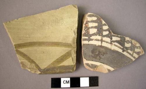 3 potsherds - painted ware