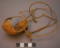 Sling (?); basketry; woven pouch with twine cords