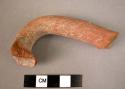 Israelite ware bowl or vase handle - red (round section)