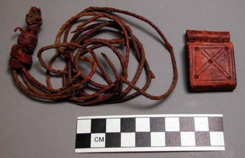 Leather amulet containing texts from Koran