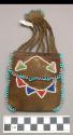 Small buckskin pouch - beaded on both sides with conventional floral pattern