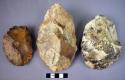 3 limande-shaped flint handaxes