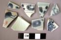 8 blue and white porcelain sherds