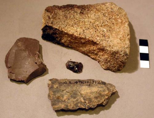 Stone fragments, chips, flakes