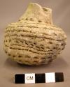 Prehistoric corrugated pottery jar