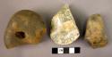 Stone, chipped stone modified lithics, pebbles, flakes, pounding stones?