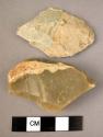 2 flint burins, type A11: made on flakes; one with utilized edge;