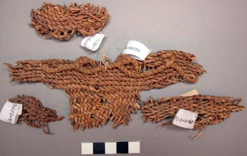 Fragments of sandal, side-loop ties