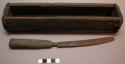Iron circumcision knife in wooden case (himbala hi likwe)