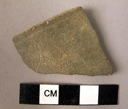 Ceramic rim sherd, black undecorated ware