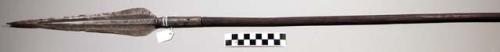 Bianzi or Bangala spear with iron point; copper strip on shaft