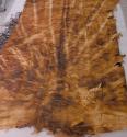 Barkcloth, Fijian masi, resist dyed, brown & black, fine black fringe, extremely fragile.