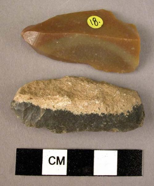 3 flint various burins showing signs of heavy wear