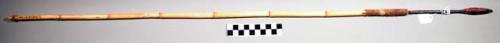 Arrow of bamboo shaft and leaf shaped metal blade.  Mpalilo