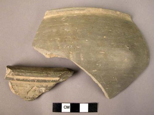 7 rim potsherds - plain, burnished Grey ware