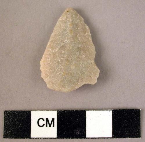 Small leaf-shaped quartzite point with faceted butt - burin?