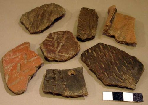 Sherds - stick or tool marked