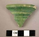 Rim potsherd - blue-green glaze