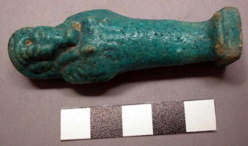 Ushabti or "Respondent" figure, height, 2 3/4", blue glaze