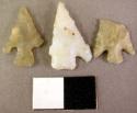 Small white chert arrow points