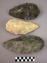 3 CASTS of thick medium-sized elongated pointed handaxes