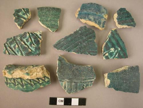 95 turquoise-glazed sherds