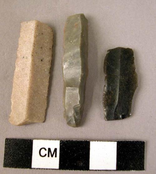 Flint knives, broken