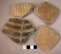 6 decorated pot sherds