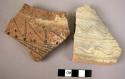 2 potsherds with incised decoration