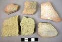 10 potsherds with grooving or incised decoration