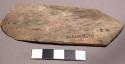Inscribed wooden tablet fragment washed by rain and illegible