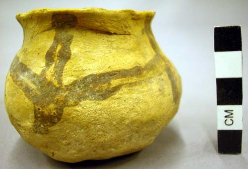 San bernardo black on yellow pottery miniature jar