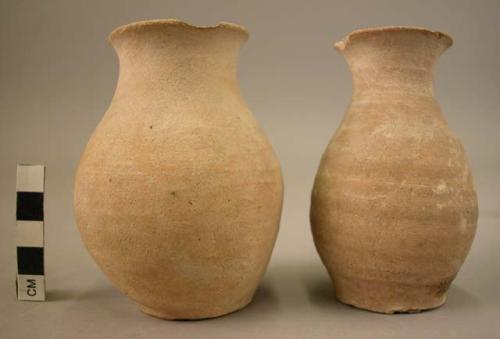 2 pottery jars - plain ware (A14)