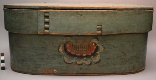 Painted wooden container for valuables
