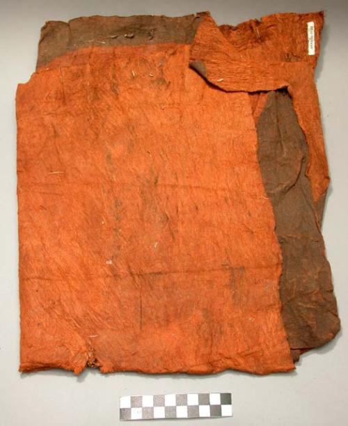 Bark cloth with design - brown and deep brown