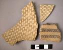 3 potsherds - Black-on-buff